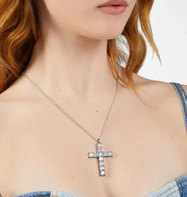 Chiara Ferragni Brand CLASSIC CROSS BIG PENDANT NECKLACE | Necklaces