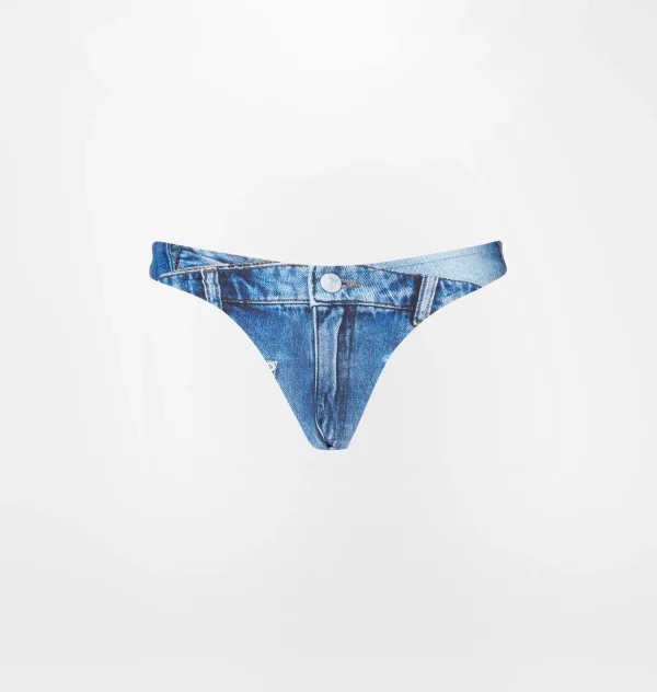 Chiara Ferragni Brand DENIM PRINT BIKINI BOTTOM | Beachwear