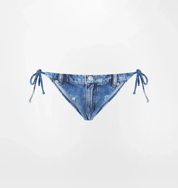 Chiara Ferragni Brand DENIM PRINT BIKINI BOTTOM | Beachwear