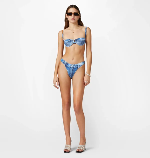Chiara Ferragni Brand DENIM PRINT BIKINI BOTTOM | Beachwear