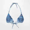 Chiara Ferragni Brand DENIM PRINT BIKINI TOP | Beachwear