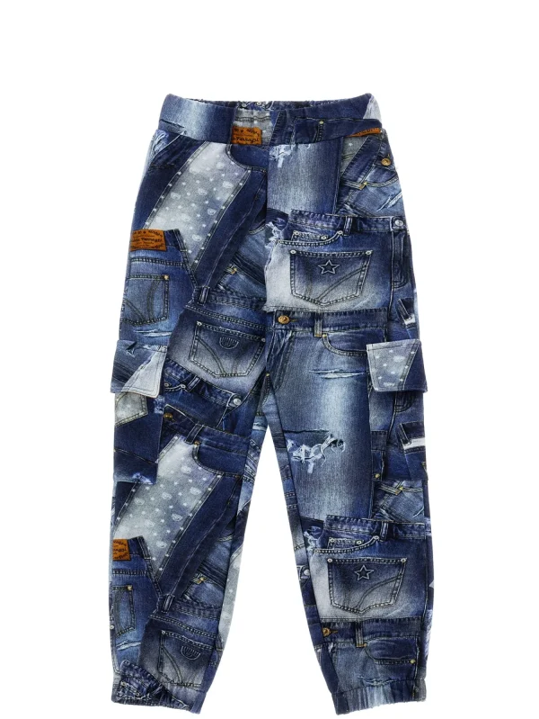 Chiara Ferragni Brand DENIM PRINT CARGO PANTS | Kids Kids 2-10 Years