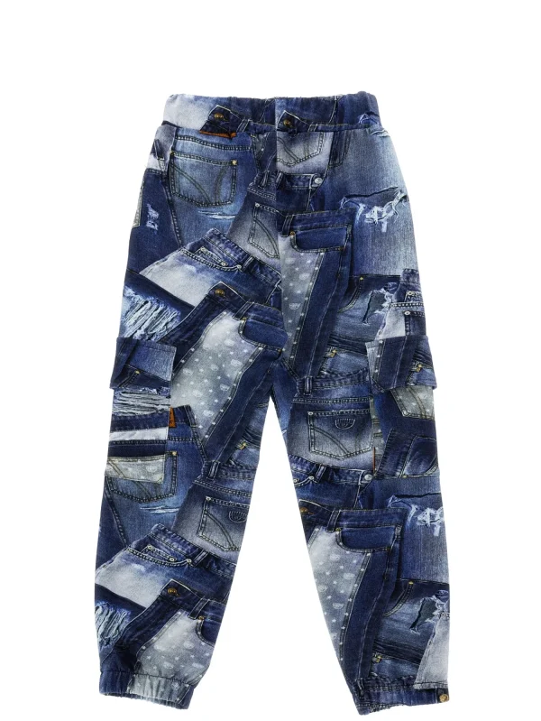 Chiara Ferragni Brand DENIM PRINT CARGO PANTS | Kids Kids 2-10 Years