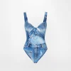 Chiara Ferragni Brand DENIM PRINT ONE-PIECE SWIMSUIT | Beachwear