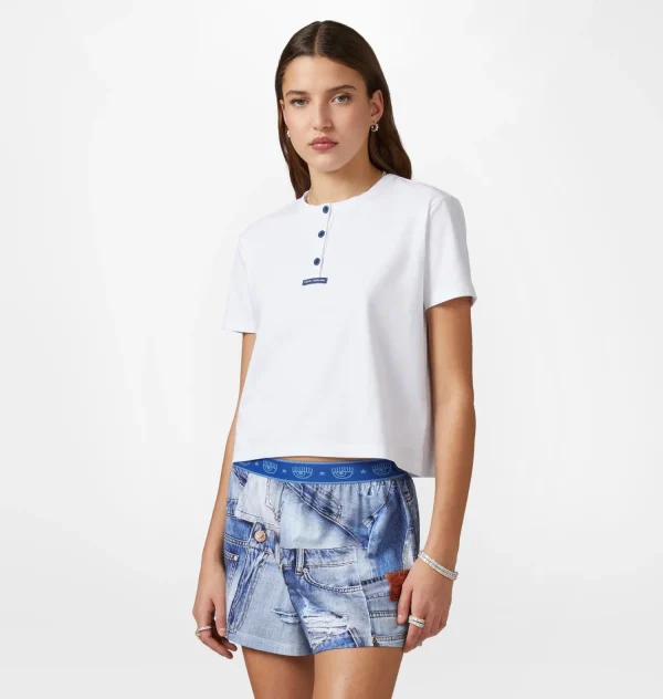 Chiara Ferragni Brand DENIM PRINT SHORT PYJAMAS | Homewear
