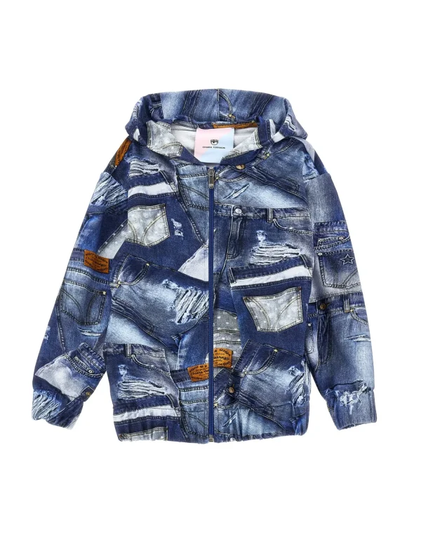 Chiara Ferragni Brand DENIM PRINT SWEATSHIRT | Kids Kids 2-10 Years