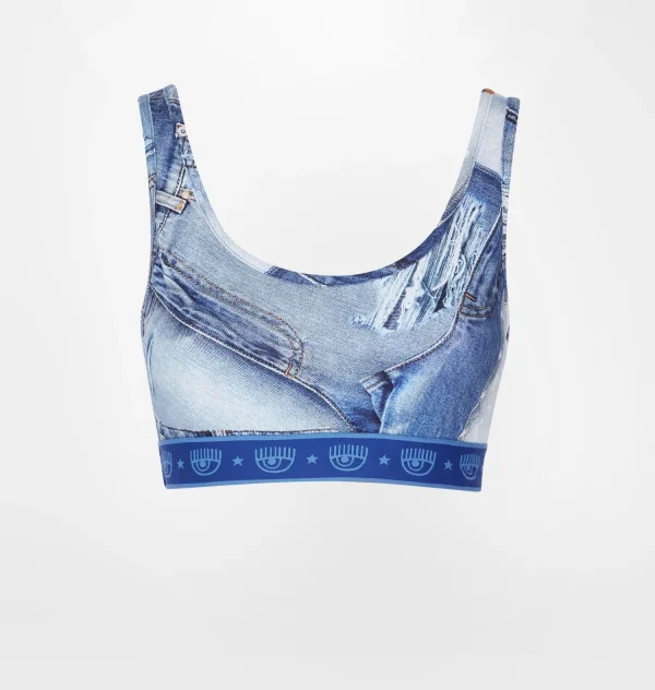 Chiara Ferragni Brand DENIM PRINT TOP | Underwear