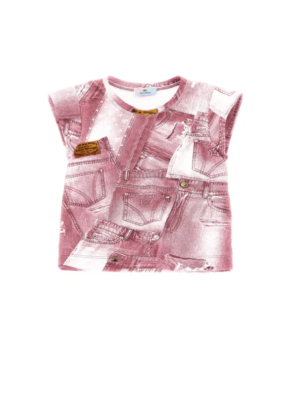 Chiara Ferragni Brand DENIM PRINT T-SHIRT | Kids Kids 2-10 Years