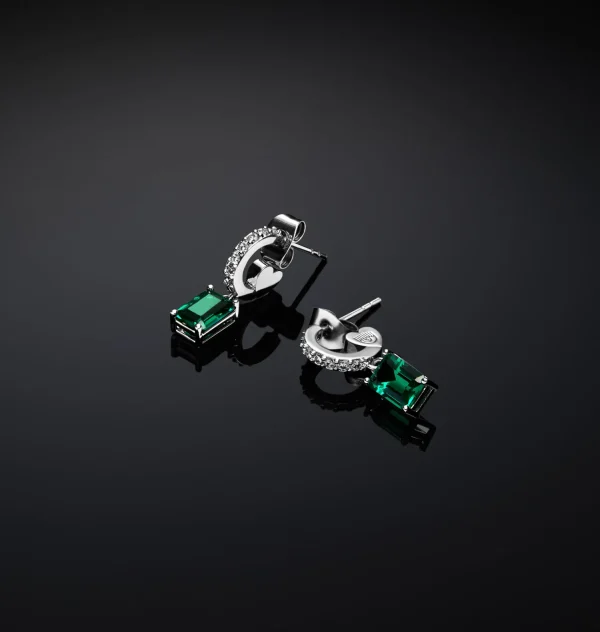 Chiara Ferragni Brand EARRINGS WITH EMERALD PENDANT | Earrings