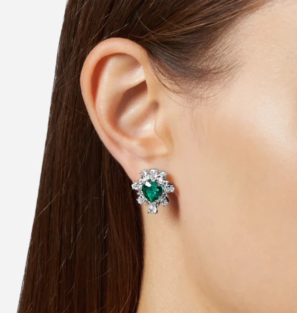 Chiara Ferragni Brand EMERALD HEART EARRINGS | Earrings