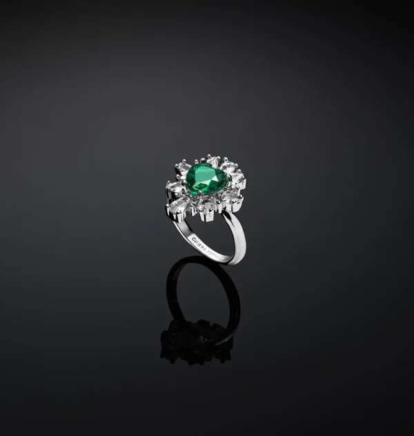 Chiara Ferragni Brand EMERALD HEART RING | Rings