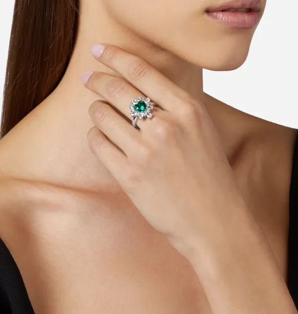 Chiara Ferragni Brand EMERALD HEART RING | Rings