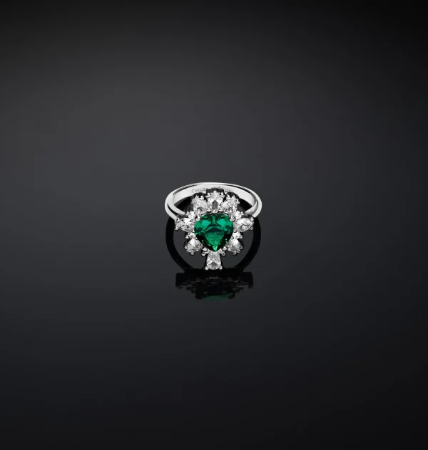 Chiara Ferragni Brand EMERALD HEART RING | Rings