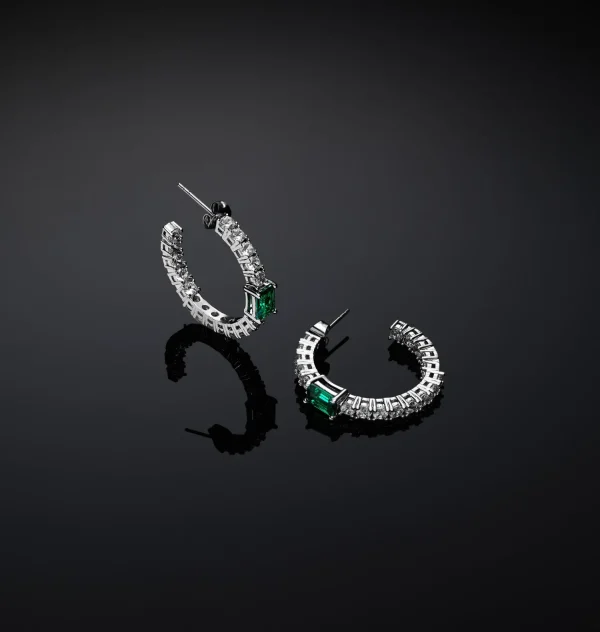 Chiara Ferragni Brand EMERALD HOOP EARRINGS | Earrings