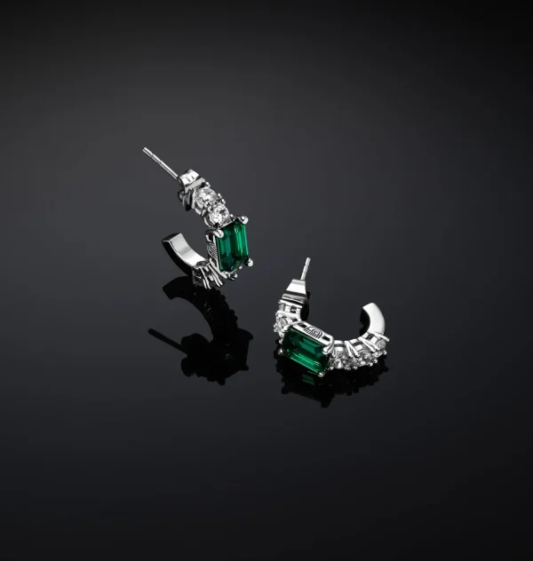 Chiara Ferragni Brand EMERALD SMALL HOOP EARRINGS | Earrings