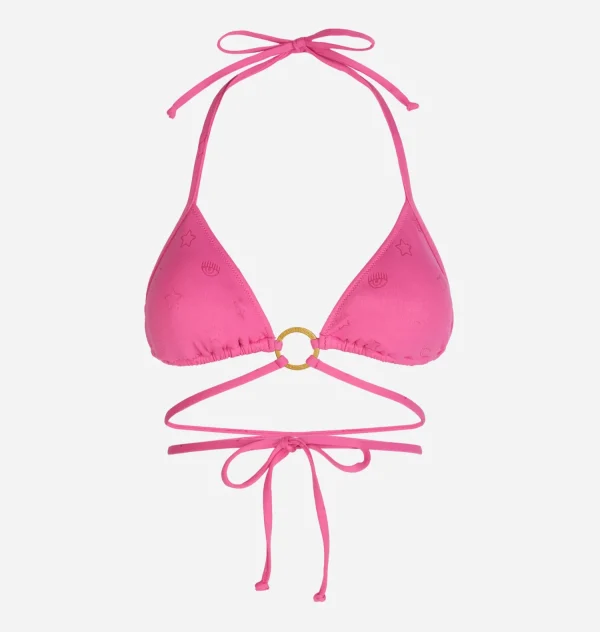 Chiara Ferragni Brand EYE STAR ALL-OVER BIKINI TOP | Beachwear