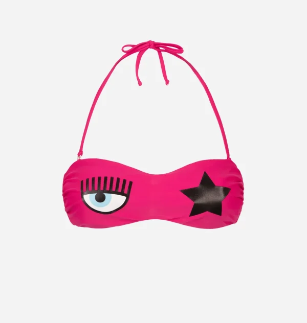 Chiara Ferragni Brand EYE STAR BANDEAU BIKINI TOP | Beachwear