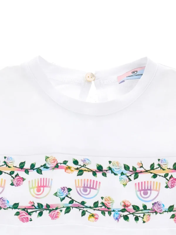 Chiara Ferragni Brand FLOWERS T-SHIRT | Kids New Born 0-24 Months