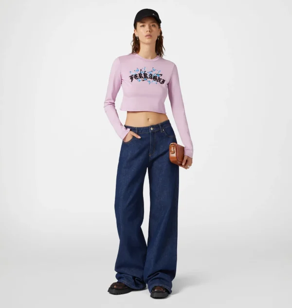 Chiara Ferragni Brand GOTHIC BUTTERFLIES CROP T-SHIRT | Tops & T-Shirt