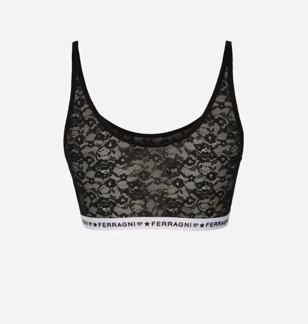 Chiara Ferragni Brand LACE LOGOMANIA TOP | Underwear