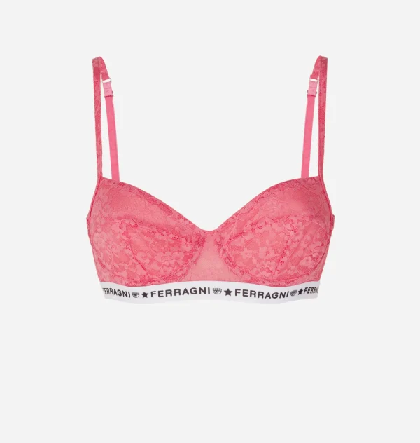 Chiara Ferragni Brand LOGOMANIA LACE BALCONETTE BRA | Underwear