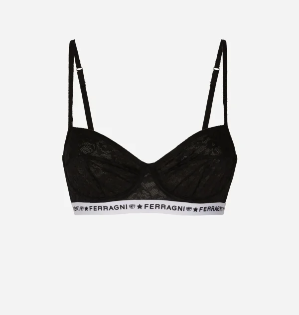 Chiara Ferragni Brand LOGOMANIA LACE BALCONETTE BRA | Underwear