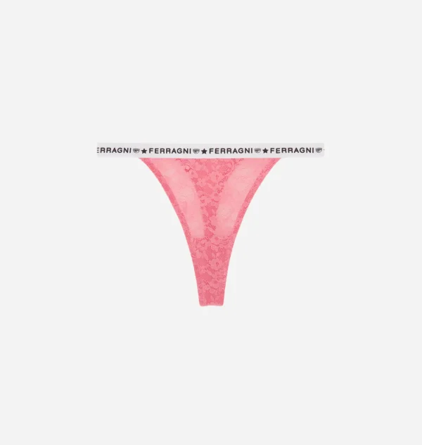 Chiara Ferragni Brand LOGOMANIA LACE THONG | Underwear