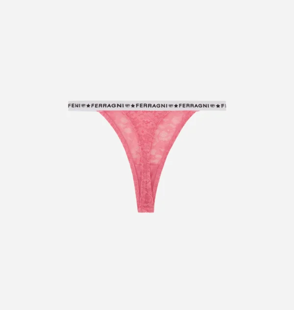 Chiara Ferragni Brand LOGOMANIA LACE THONG | Underwear