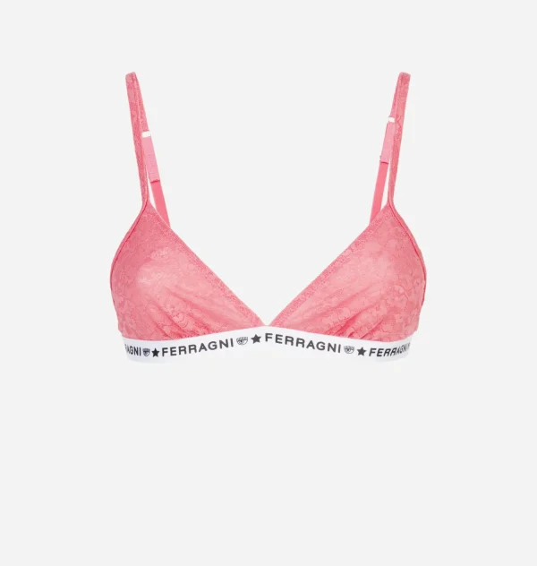 Chiara Ferragni Brand LOGOMANIA LACE TRIANGLE BRA | Underwear