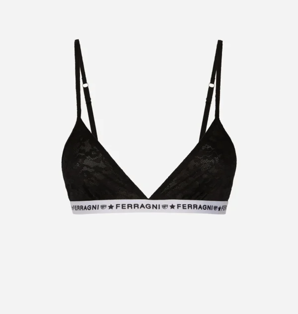 Chiara Ferragni Brand LOGOMANIA LACE TRIANGLE BRA | Underwear