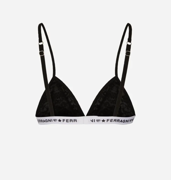 Chiara Ferragni Brand LOGOMANIA LACE TRIANGLE BRA | Underwear