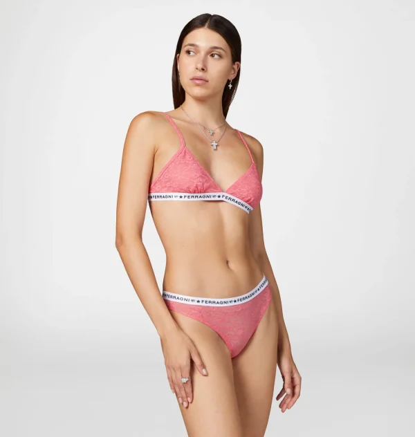Chiara Ferragni Brand LOGOMANIA LACE TRIANGLE BRA | Underwear