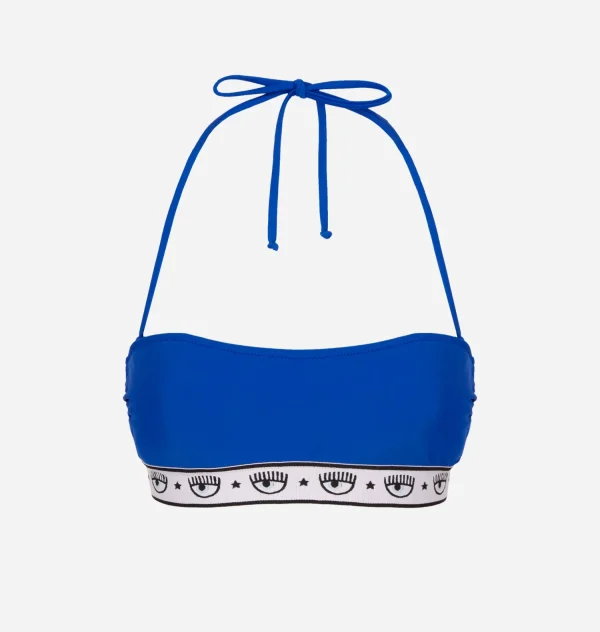 Chiara Ferragni Brand MAXI LOGOMANIA BANDEAU BIKINI TOP | Beachwear