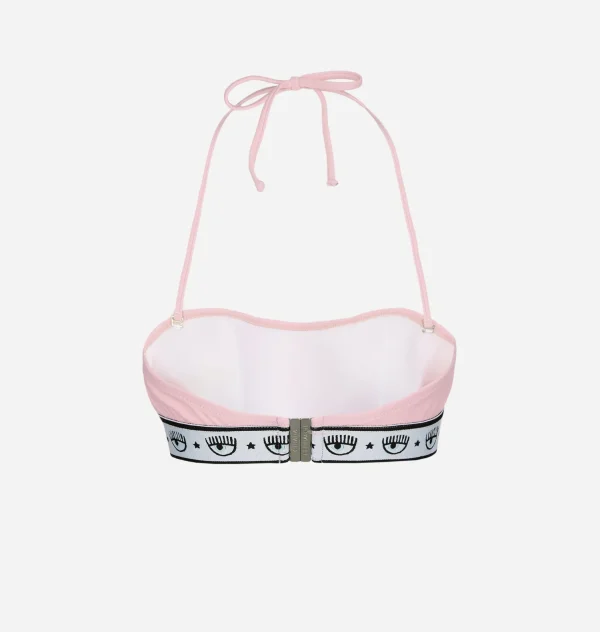 Chiara Ferragni Brand MAXI LOGOMANIA BANDEAU BIKINI TOP | Beachwear