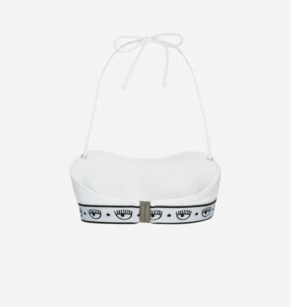 Chiara Ferragni Brand MAXI LOGOMANIA BANDEAU BIKINI TOP | Beachwear