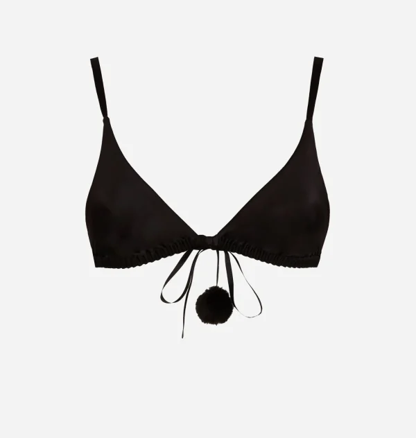 Chiara Ferragni Brand SATIN POM-PON TRIANGLE BRA | Underwear