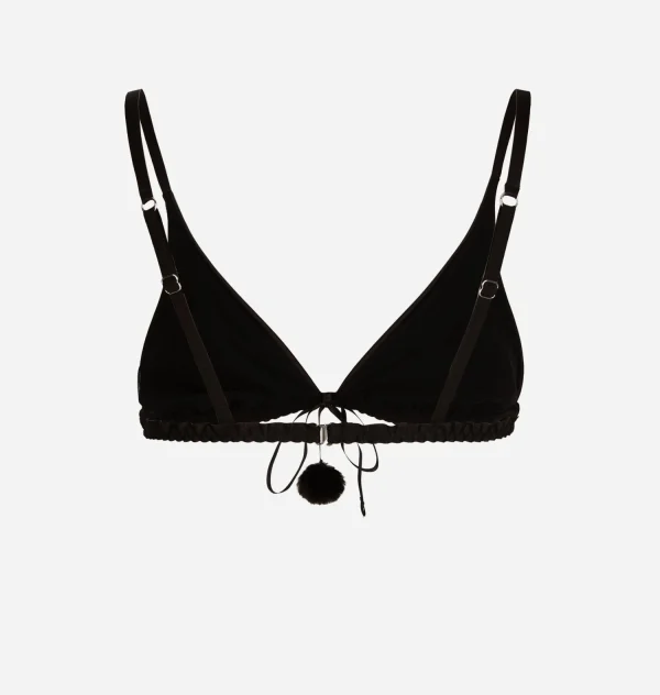 Chiara Ferragni Brand SATIN POM-PON TRIANGLE BRA | Underwear