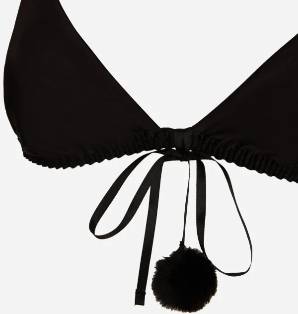 Chiara Ferragni Brand SATIN POM-PON TRIANGLE BRA | Underwear