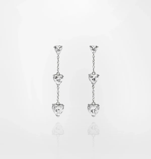 Chiara Ferragni Brand SILVER HEARTS PENDANT EARRINGS | Earrings | Silver 925