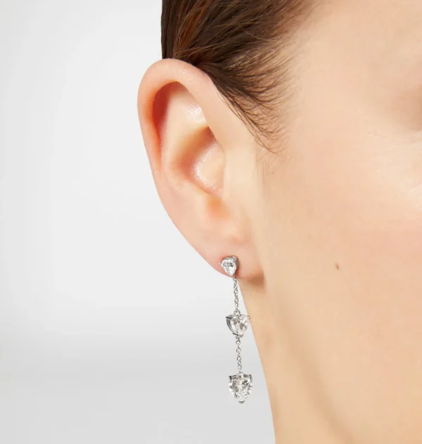 Chiara Ferragni Brand SILVER HEARTS PENDANT EARRINGS | Earrings | Silver 925