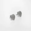Chiara Ferragni Brand SILVER PAVE HEART EARRINGS | Earrings | Silver 925