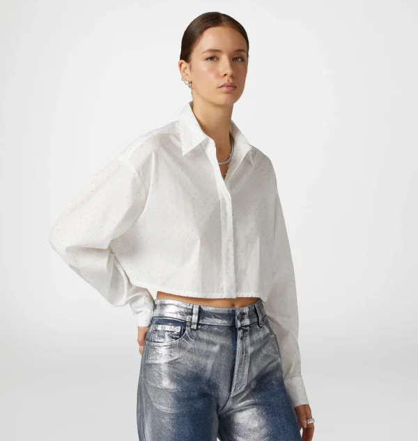 Chiara Ferragni Brand STRASS CROP SHIRT | Tops & T-Shirt