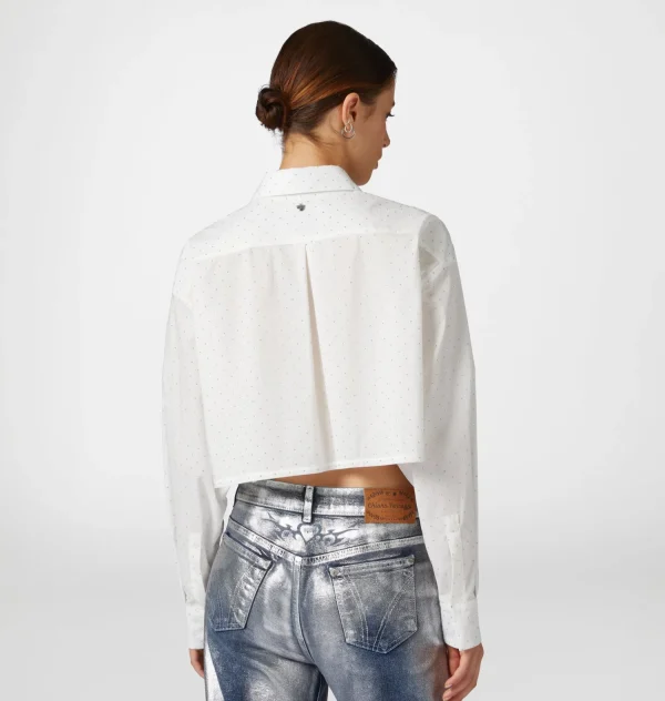Chiara Ferragni Brand STRASS CROP SHIRT | Tops & T-Shirt